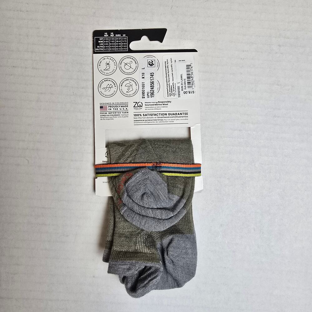 Smartwool Run Zero Cushion Socks Size L - Mens 9-11.5/Womens 10-12.5 - Picture 4 of 5